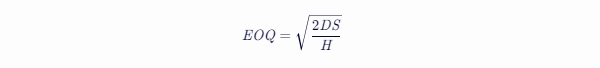 EOQ模型公式 EOQ模型公式